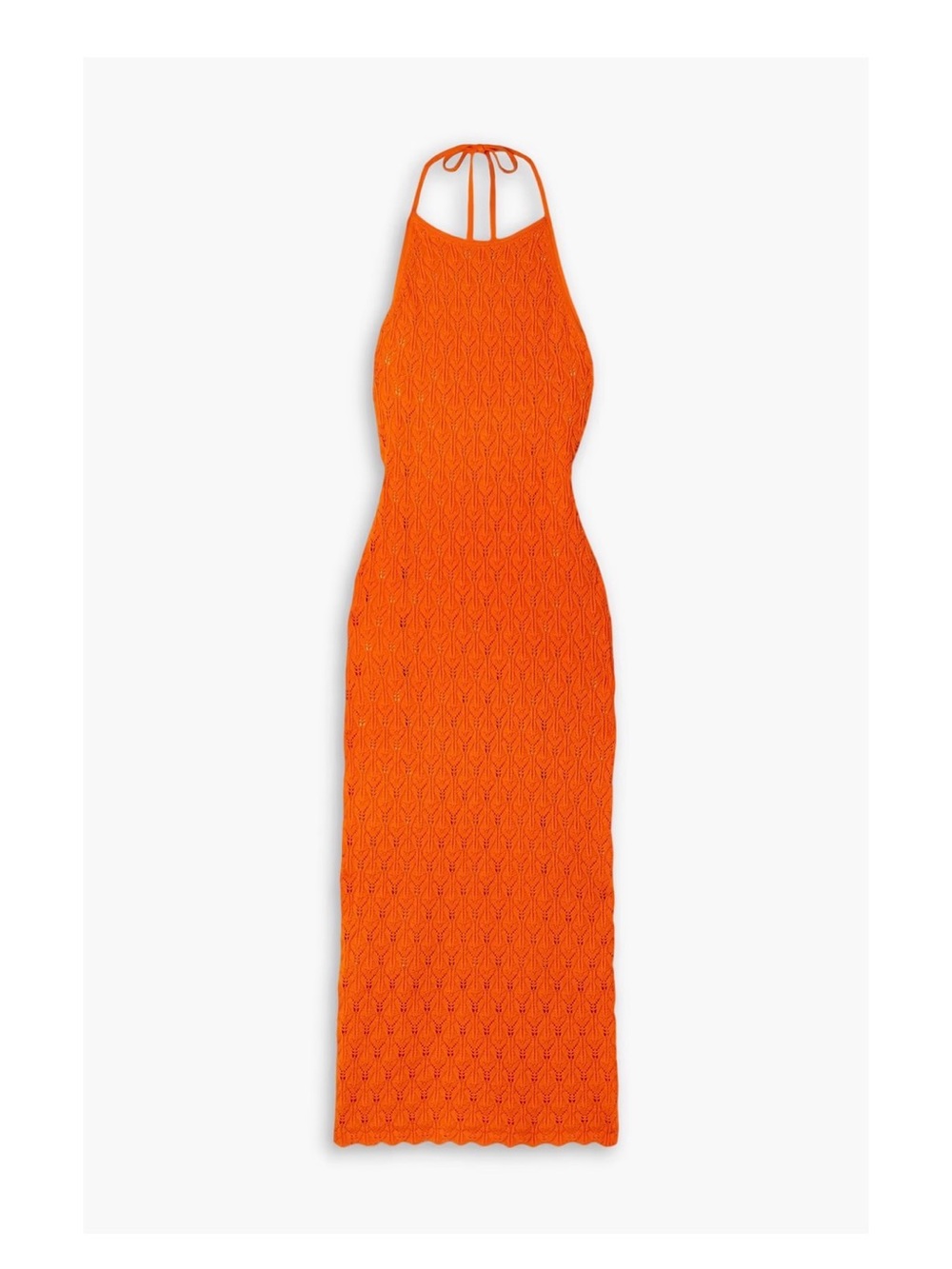 ALICE + OLIVIA
“Jone” pointelle-knit cotton and wool-blend halterneck midi dress